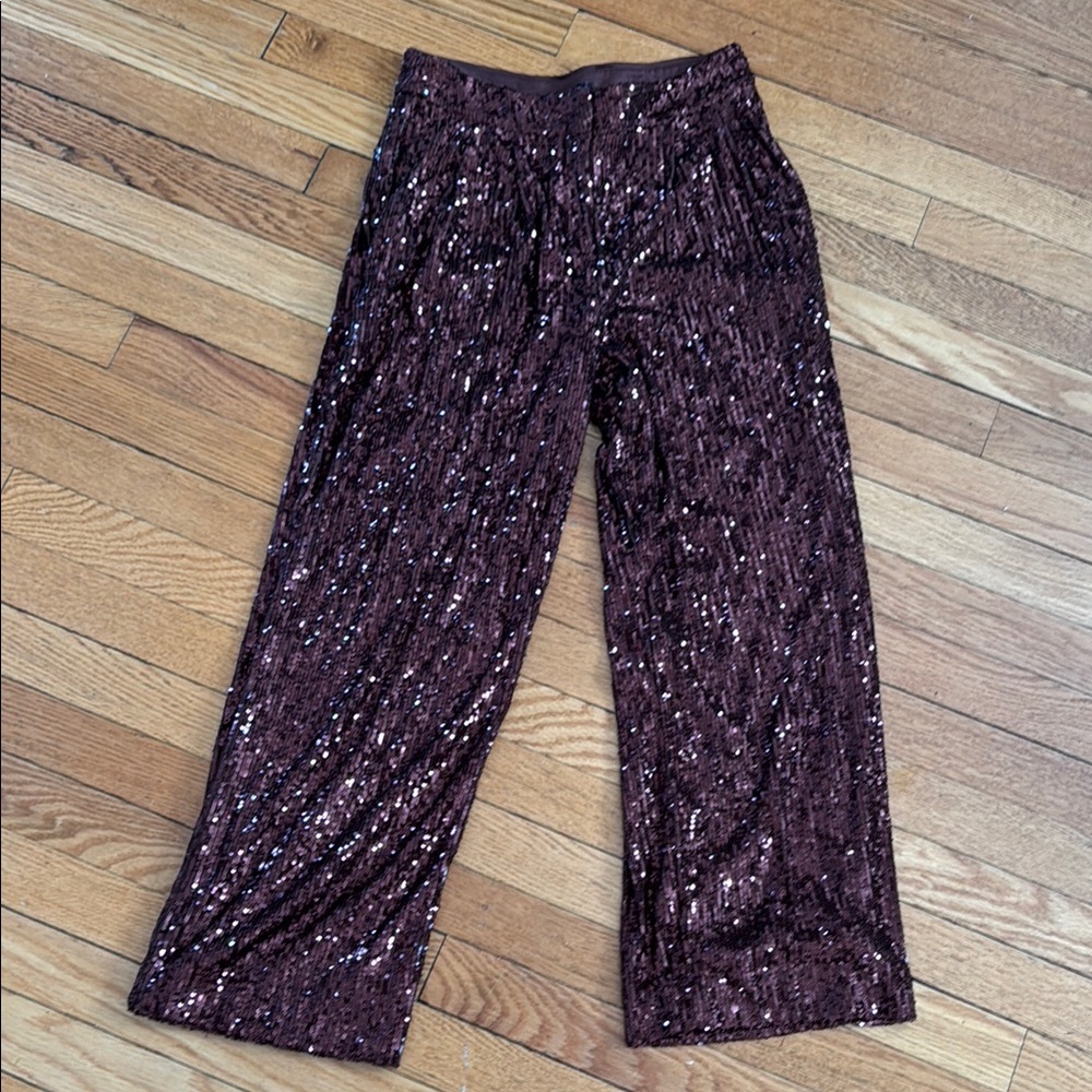 Express Sparkling Sequin Wide-Leg Pants